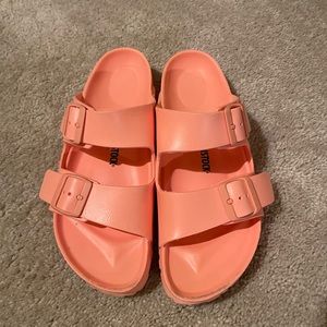 Coral Birkenstock Arizona Essentials Slide Sandal - Women's size EU 40 (size 9)